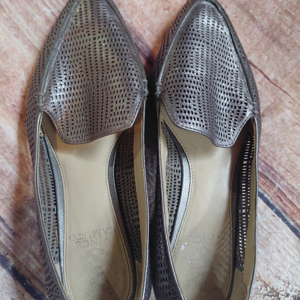 Vince Camuto Metallic Perforated Flats